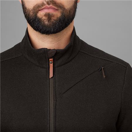 HERREPULLOVER HARKILA METSO FULL ZIP - BRUN