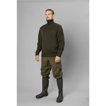 HERREPULLOVER SEELAND HAZE WINDBREAKER KNIT - BRUN