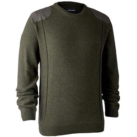 Herresweater Deerhunter Sheffield With O-Neck - Kaki