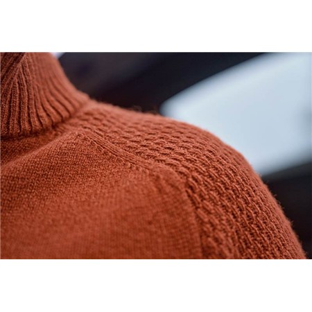 HERRETRØJE HARKILA VINCENT MERINO HALF ZIP - BOMBAY BRUN