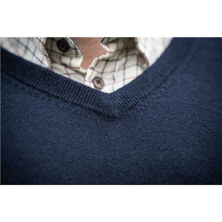 HERRETRØJE SEELAND PINE V-NECK - MØRK SAFIR