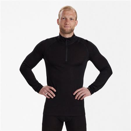 INTIMO UOMO DEERHUNTER MAILLOT DE CORPS DEMI-ZIPPÉ QUINN MERINO - BLACK OAK