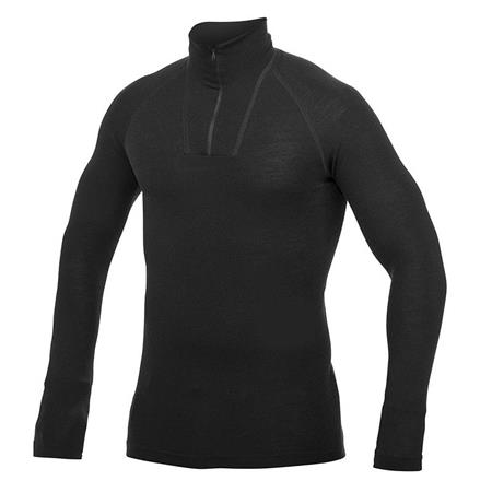 Jersey Unisex Woolpower Zip Turtleneck Lite - Negro