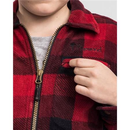 JUNIOR LANGÆRMET SKJORTE PINEWOOD KANADA KID FLEECE - RØD/SORT