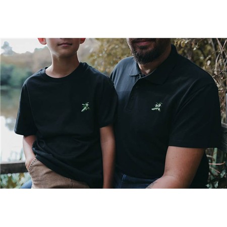 JUNIOR SHORT-SLEEVED TEE SHIRT LE PAIRON BÉCASSIER GREEN - BLACK LOGO