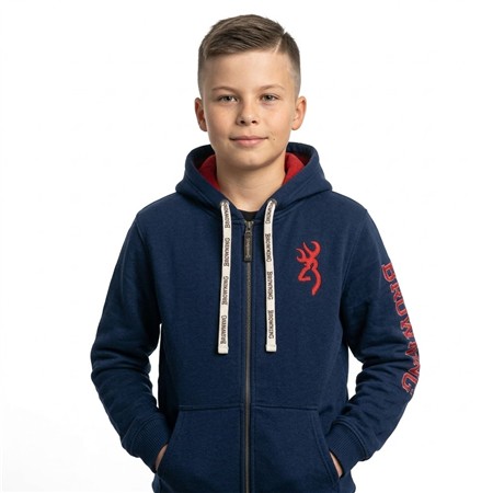 Junior-Sweat Med Lynlås Browning Snapshot - Blå - Eksklusivt Hos Chasseur.Com