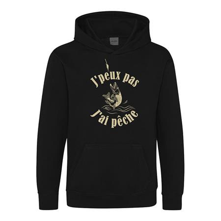 Junior-Sweatshirt Bartavel Ich Kann Nicht, Ich Muss Angeln - Schwarz