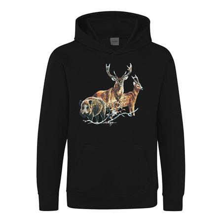 Junior Sweatshirt Bartavel Trio Gros Gibier - Black