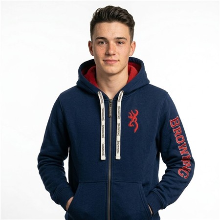 Junior Sweatshirt Browning Zip-Up Snapshot - Blue