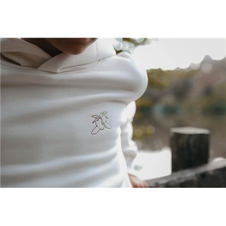 JUNIOR-SWEATSHIRT LE PAIRON BÉCASSIER MED HÆTTE - HVID