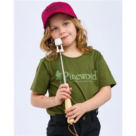 JUNIOR T-SHIRT MED KORTE ÆRMER PINEWOOD OUTDOOR LIFE K - PINJEGRØN