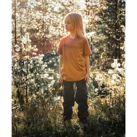 JUNIOR T-SHIRT MED KORTE ÆRMER PINEWOOD OUTDOOR LIFE KID - TERRACOTTA