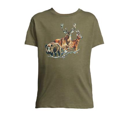 Junior Tee Shirt Bartavel Trio Gros Gibier - Khaki