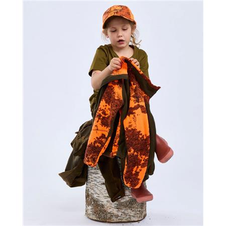 JUNIORFLEECE PINEWOOD FURUDAL HUNTERS CAMOU FLEECE KID - STRATA BLAZE/GRØN