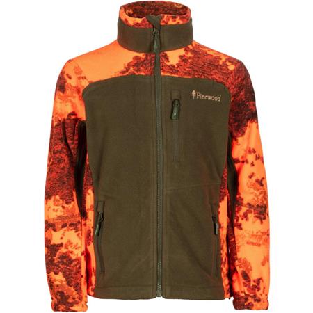 Juniorfleece Pinewood Furudal Hunters Camou Fleece Kid - Strata Blaze/Grøn