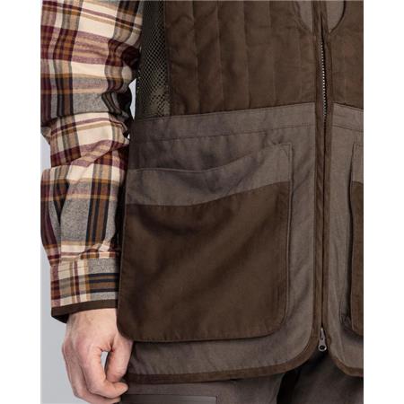 KAMIZELKA MĘSKA PINEWOOD SHOOTING - ZAMSZ BRĄZOWY