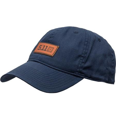 Kasket 5.11 Leather Box Logo Cap-Pacific - Marineblå