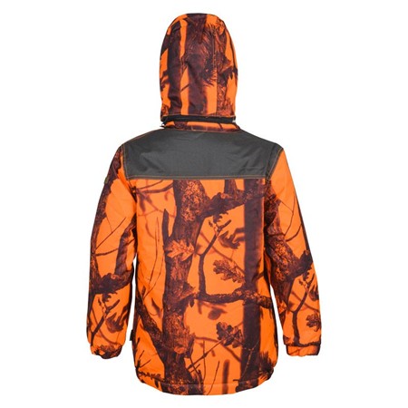 KIDS' RAINPROOF PERCUSSION WARM WINDPROOF JACKET - CAMO