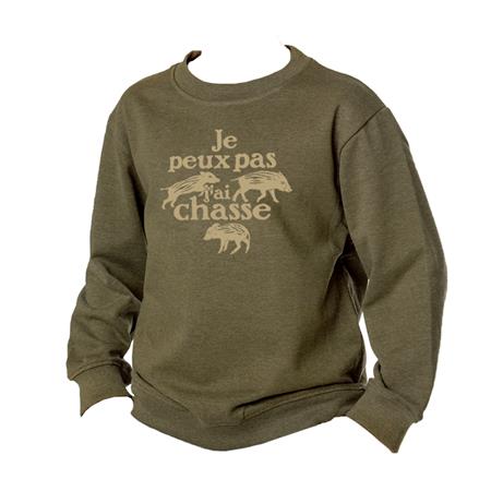 Kids' Sweatshirt Bartavel Hunting Theme T1177 Natural Screen Print - Khaki