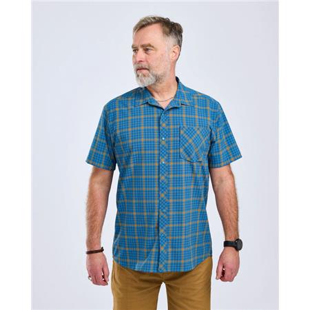 KORTÆRMET HERRESKJORTE PINEWOOD OUTDOOR S/S - BLÅ