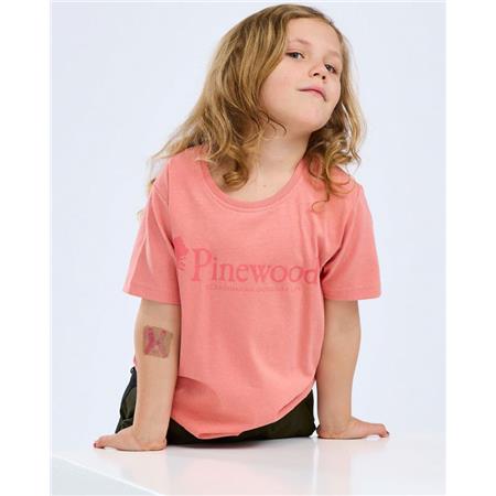 KORTÆRMET JUNIOR-T-SHIRT PINEWOOD OUTDOOR LIFE K - LANTANA PINK