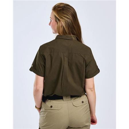 KORTÆRMET SKJORTE TIL KVINDER PINEWOOD SAFARI S/S - MOSGRØN