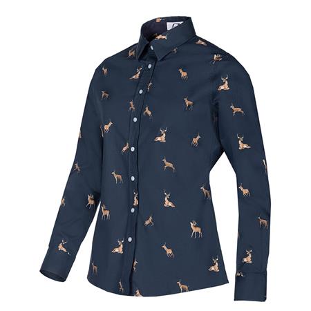 Koszula Damska Z Długim Rękawem Baleno Laura - Nadruk Z Jeleniem