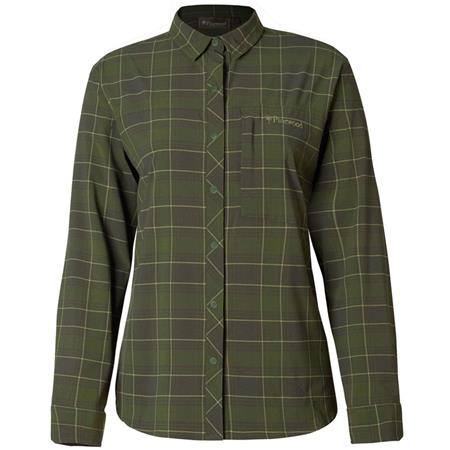 Koszula Damska Z Długim Rękawem Pinewood Abisko Trekking L/S - Zielony Mchu