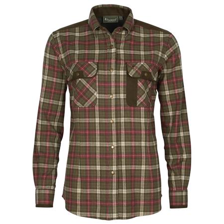 Koszula Damska Z Długim Rękawem Pinewood Prestwick Exclusive W - Ciemny Oliwkowy/Bordowy