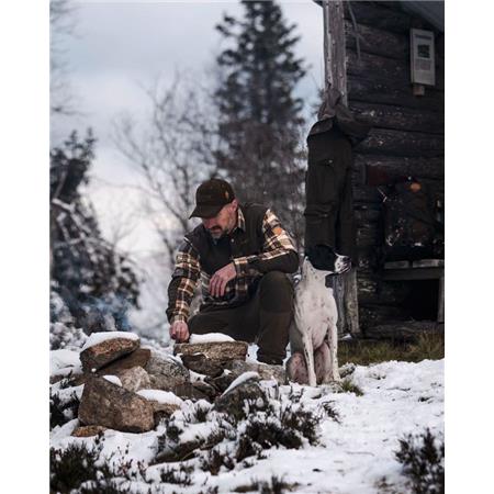 KOSZULA MĘSKA Z DŁUGIM RĘKAWEM PINEWOOD FURUDAL PRO TRACKER WOOL - BEŻOWY/ZAMSZOWY BRĄZ