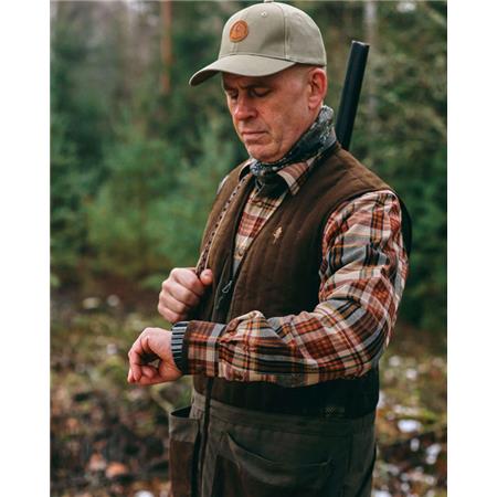 KOSZULA MĘSKA Z DŁUGIM RĘKAWEM PINEWOOD PRESTWICK EXCLUSIVE - BORDOWY/BEŻOWY