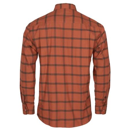 KOSZULA MĘSKA Z DŁUGIM RĘKAWEM PINEWOOD VÄRNAMO FLANNEL - TERRACOTTA/BRĄZOWY