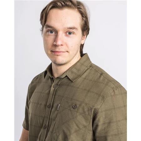 KOSZULA MĘSKA Z KRÓTKIM RĘKAWEM PINEWOOD VÄRNAMO HEMP - ZIELONY