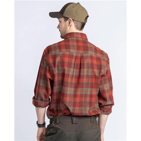 KOSZULE MĘSKIE Z DŁUGIM RĘKAWEM PINEWOOD HÄRJEDALEN - TERRAKOTA/ZIELONY