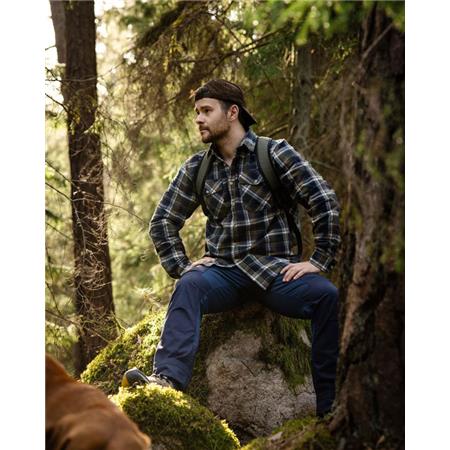 KOSZULE MĘSKIE Z DŁUGIM RĘKAWEM PINEWOOD HÄRJEDALEN - ZIELONY/GRANATOWY