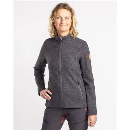 KURTKA DAMSKA PINEWOOD LAPPLAND WOOL FULL ZIP W - SZARY