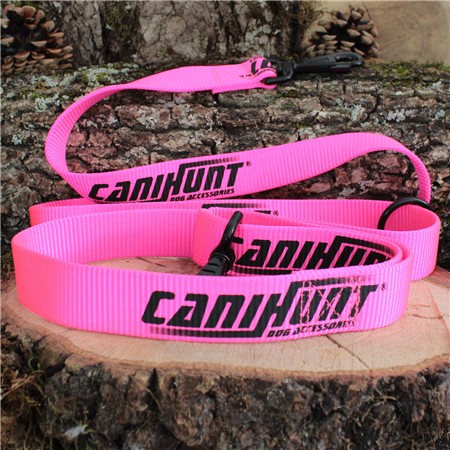 LAISSE CANIHUNT APPROCHE PLATE 2 MOUSQUETONS ANNEAU FLOTTANT HUNTER SÉRIE ROSE 2026