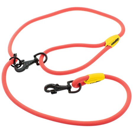 LAISSE CANIHUNT CORDE RONDE NYLON MULTIFONCTION - ORANGE