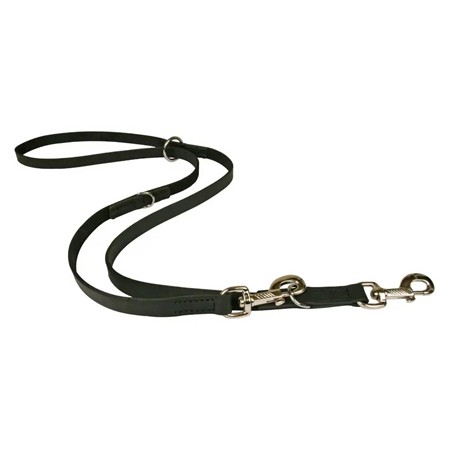 Laisse Difac Multipositions Cuir - Noir