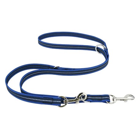 Laisse Difac Reflec Gomme Multipositions - Bleu