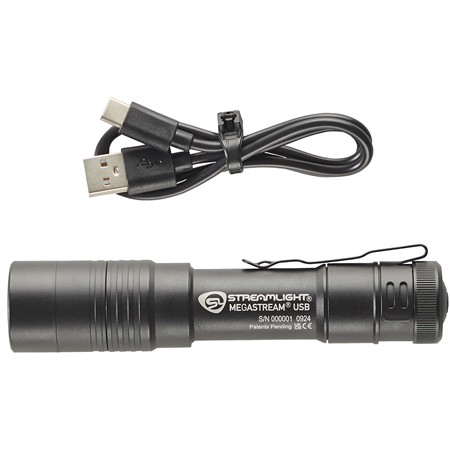 LAMPE TORCHE STREAMLIGHT MEGASTREAM USB + BATTERIE + CABLE USB + ETUI