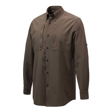 Langærmet Herreskjorte Beretta Plain Lightweight - Brun Bark