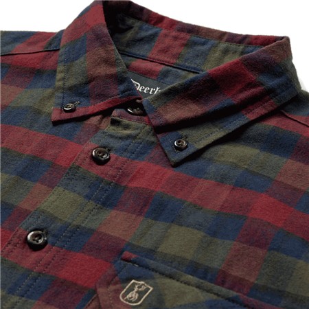 LANGÆRMET HERRESKJORTE DEERHUNTER COOPER SHIRT - RØDTERNET