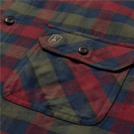 LANGÆRMET HERRESKJORTE DEERHUNTER COOPER SHIRT - RØDTERNET