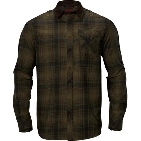 Langærmet Herreskjorte Harkila Driven Hunt Flannel - Khaki