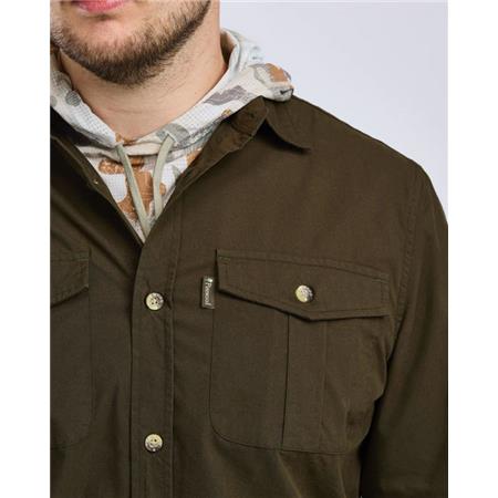 LANGÆRMET HERRESKJORTE PINEWOOD SAFARI L/S - MOSGRØN