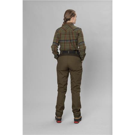 LANGÆRMET HERRESKJORTE SEELAND SKYE FLANNEL - GRØN/TERRACOTTA