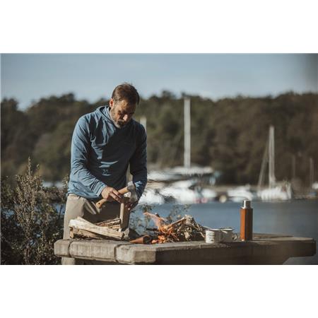 LANGÆRMET T-SHIRT HERRE PINEWOOD INSECTSAFE FUNCTION HOODIE - BLEU