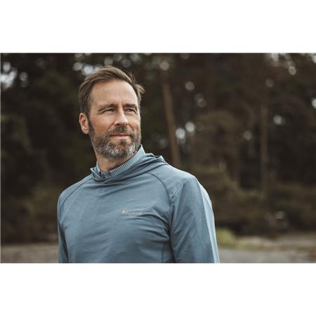 LANGÆRMET T-SHIRT HERRE PINEWOOD INSECTSAFE FUNCTION HOODIE - BLEU