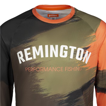 LANGÆRMET T-SHIRT TIL MÆND REMINGTON FISHING AREA - SORT